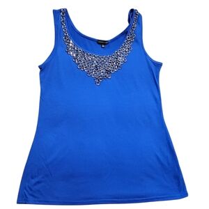 Jonathan Martin Royal Blue Tank Top with Silver Accents